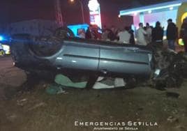 Hospitalizado con lesiones graves tras conducir muy ebrio y salir despedido del vehículo en Sevilla