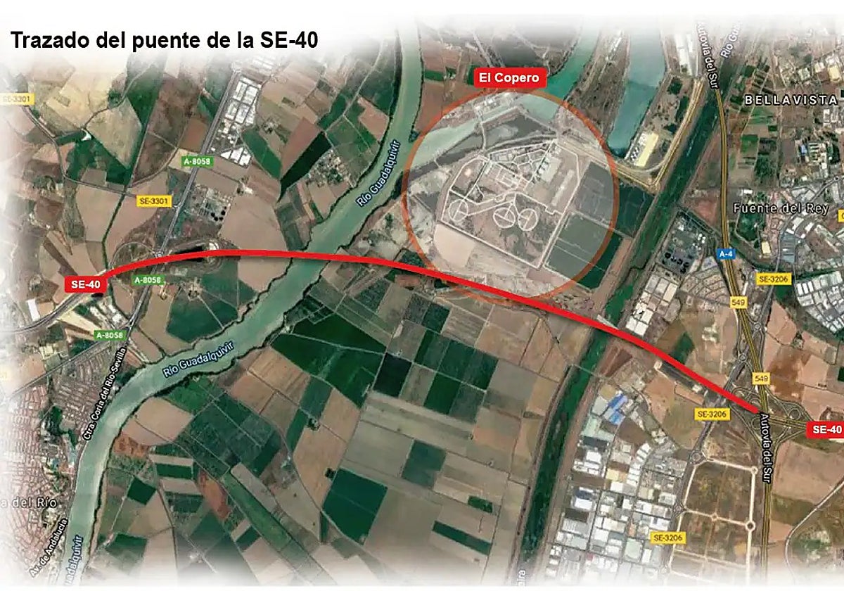 Trazado del nuevo puente que pasa justo al lado del recinto militar