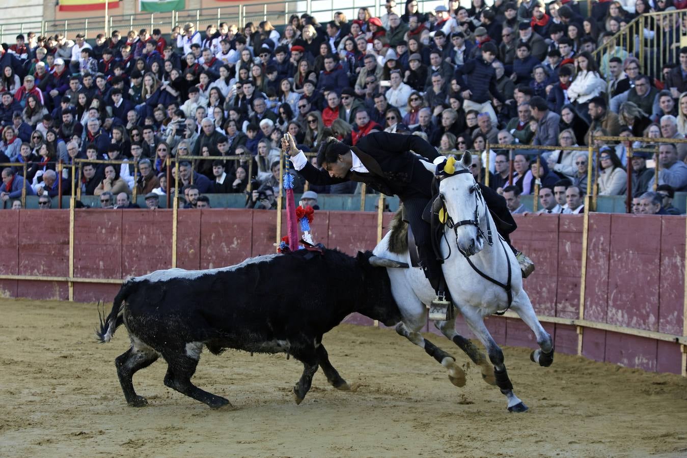 Momentos del encierro celebrado este sábado en La Puebla del Río
