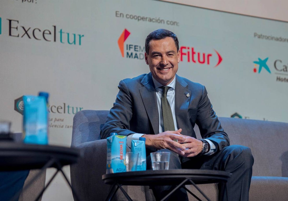 Juanma Moreno en una imagen en Fitur