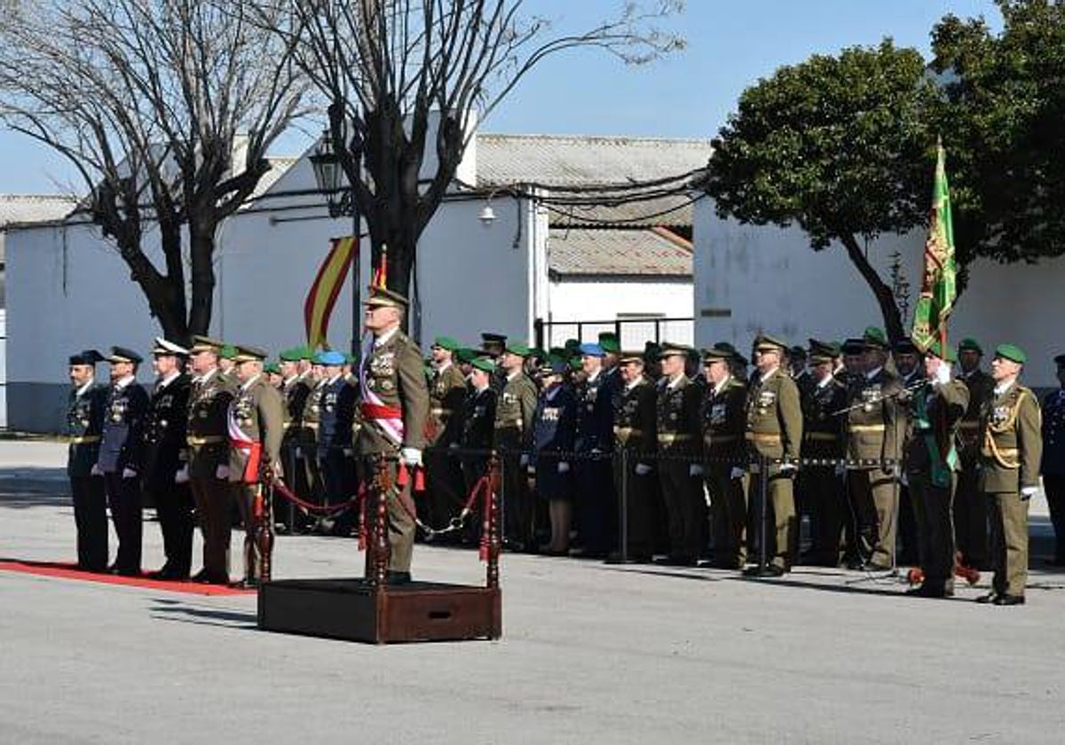 Un momento de la ceremonia celebrada este miércoles en el acuartelamiento sevillano