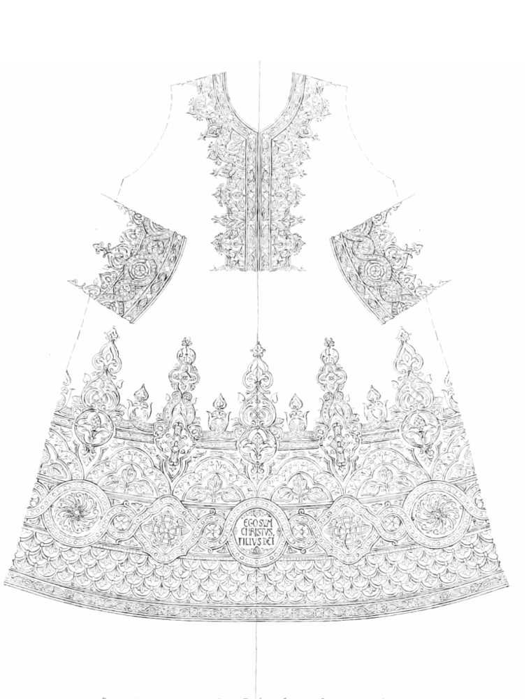 Diseño de la túnica bordada de San Gonzalo