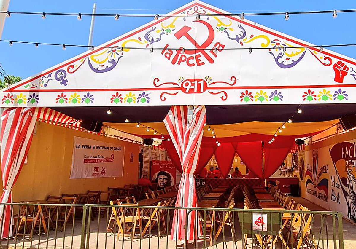 La caseta la PCEra en la Feria de Abril