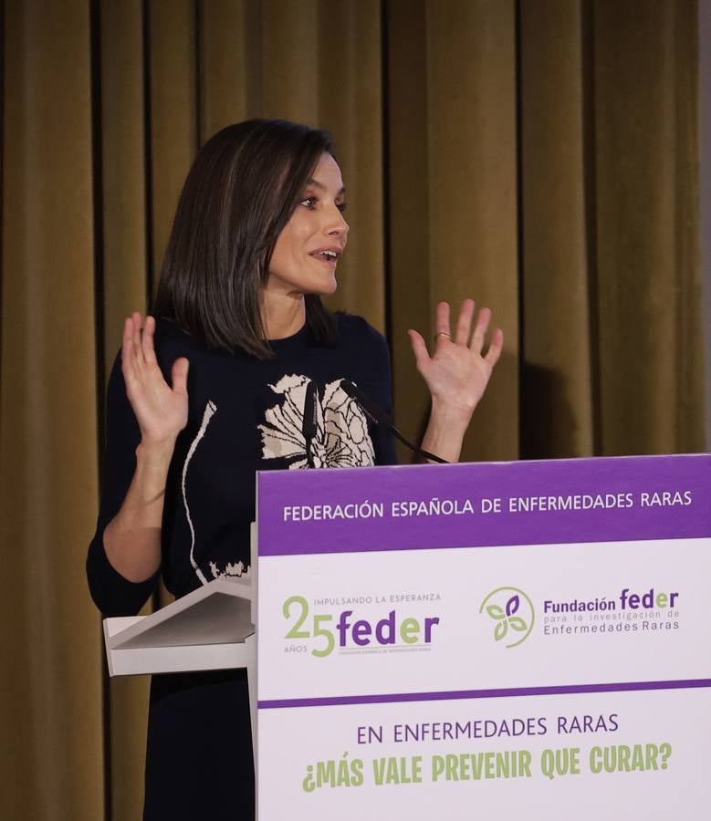 Momento del acto oficial al que ha asistido la Reina Doña Letizia, muy comprometida con la investigación de las enfermedades raras