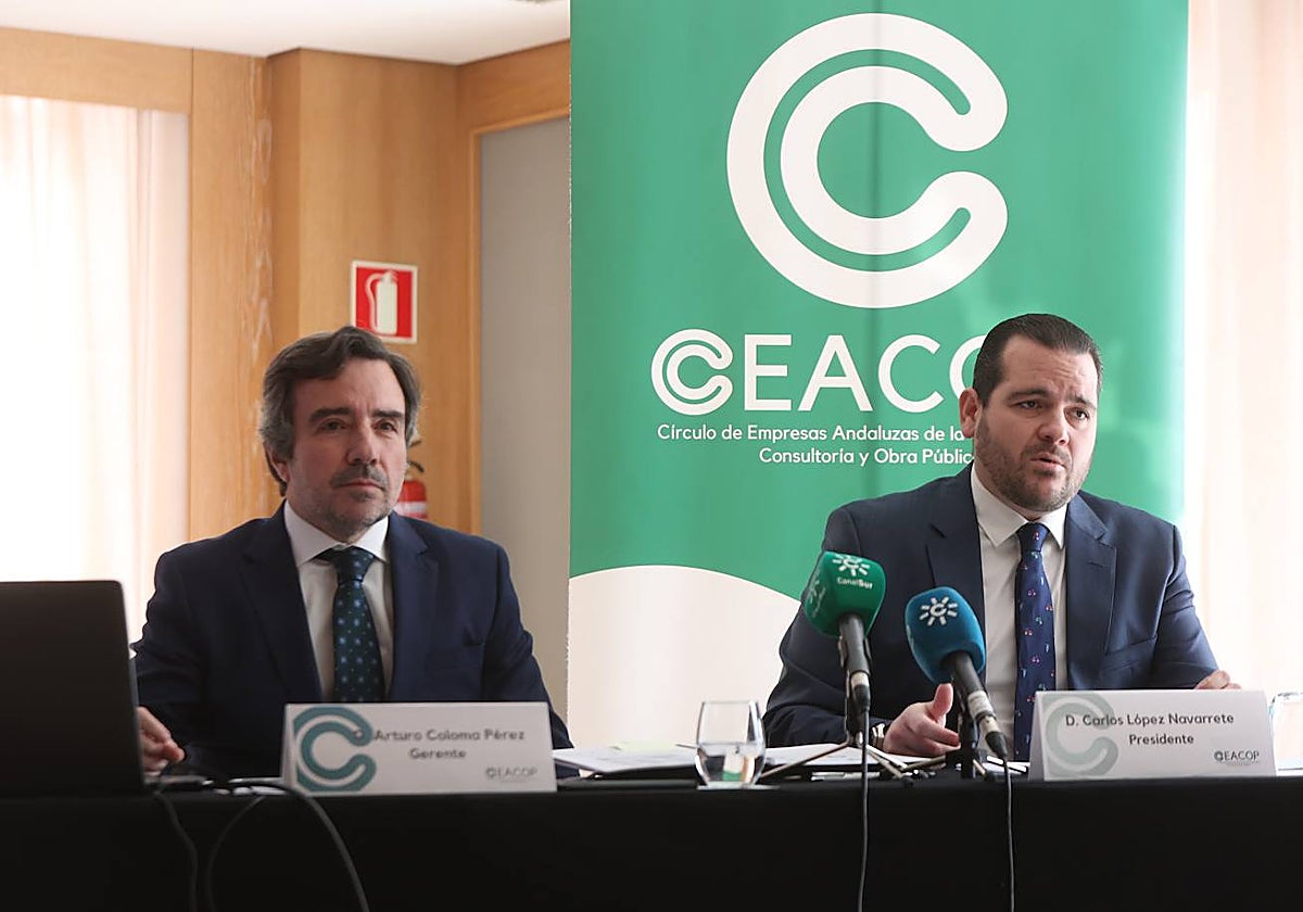 Arturo Coloma y Carlos López, gerente y presidente del Círculo de Empresas Andaluzas de la Construcción, Consultoría y Obra Pública