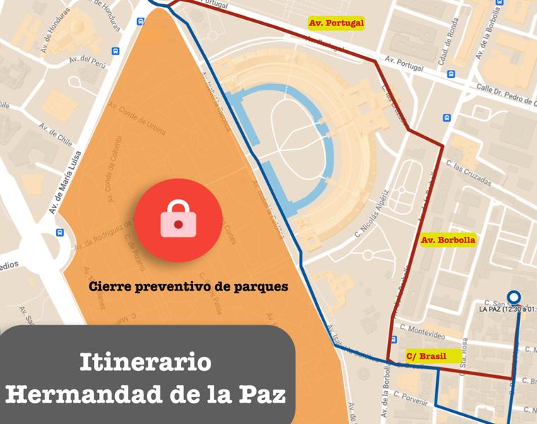 La hermandad de la Paz no podrá cruzar el parque de María Luisa y hará un recorrido alternativo por la Avenida de Portugal