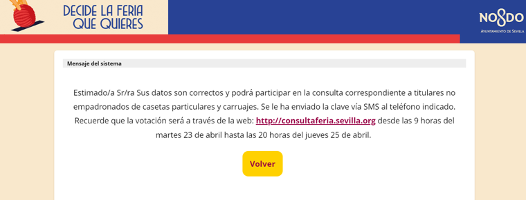 La consulta del Ayuntamiento de Sevilla sobre el modelo de Feria de Abril permite el voto fraudulento