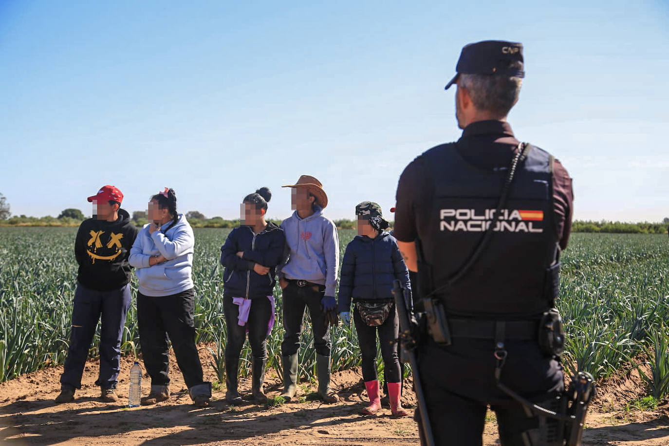 Los agentes inspeccionan una explotación agrícola en Villamanrique de la Condesa