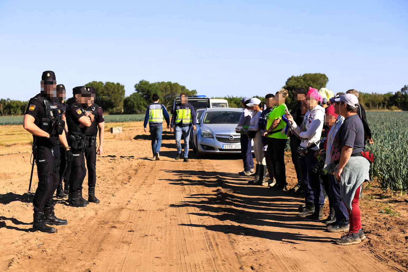 Los agentes inspeccionan una explotación agrícola en Villamanrique de la Condesa