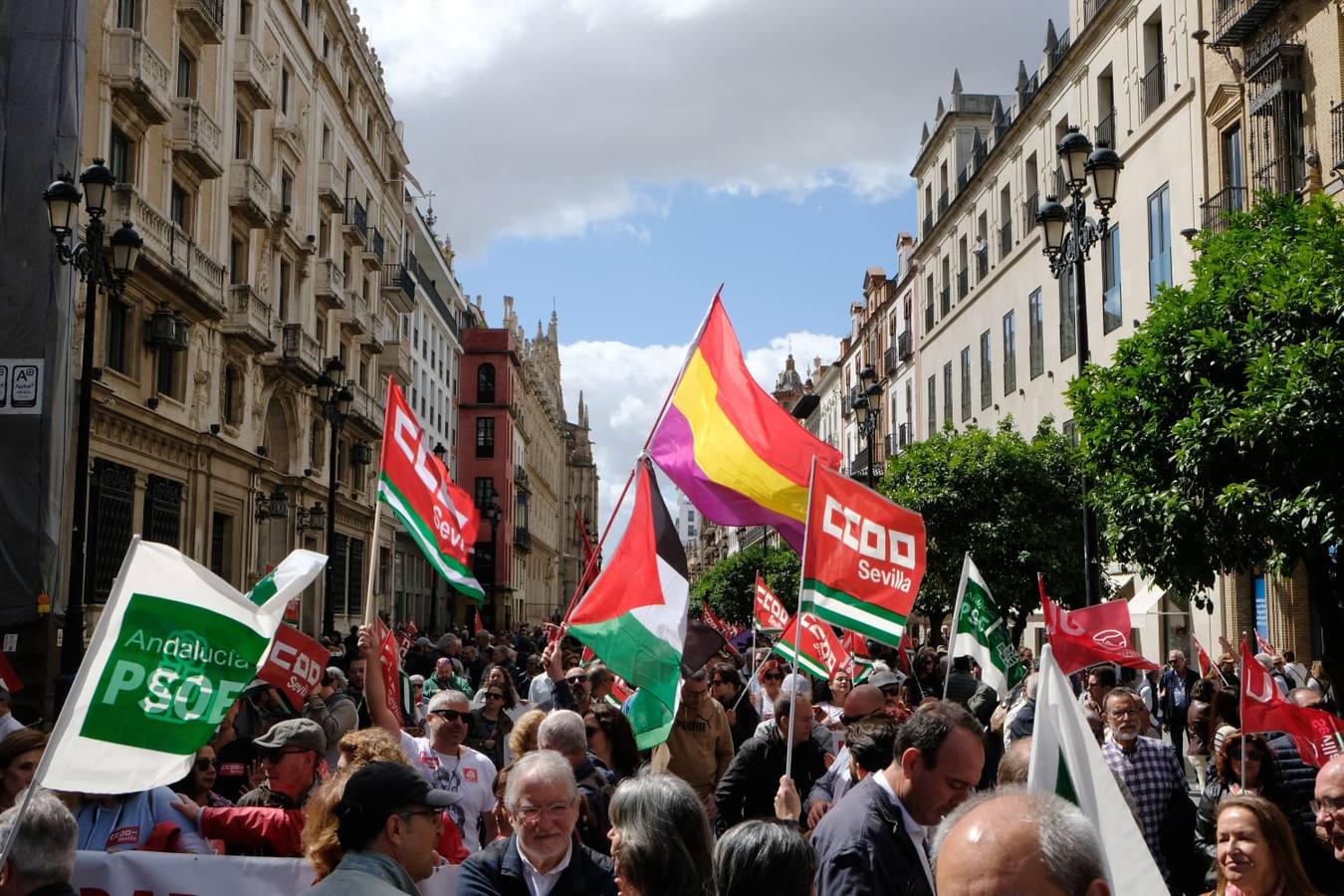 Manifestación por el 1 de Mayo celebrada en Sevilla