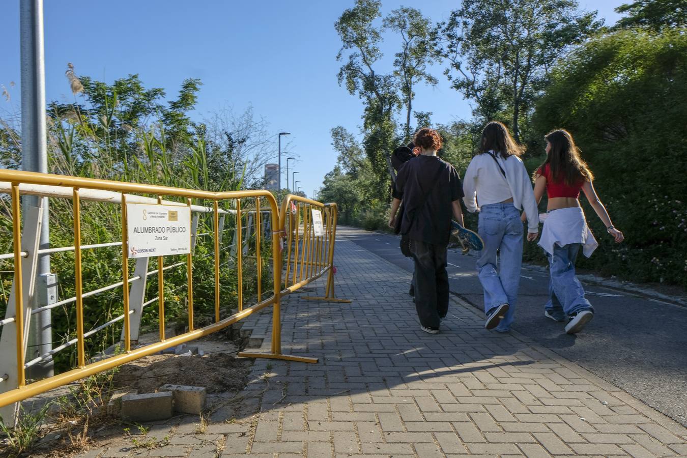 Deterioro y abandono en la orilla del río a su paso por La Cartuja y en el Paseo de Juan Carlos I