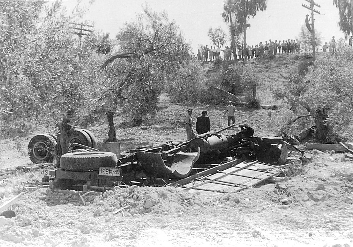 Imagen de archivo del accidente mortal de la Cuesta de las Doblas de mayo de 1961