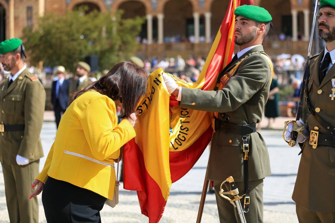En imágenes, el acto de la jura de bandera en la Plaza de España