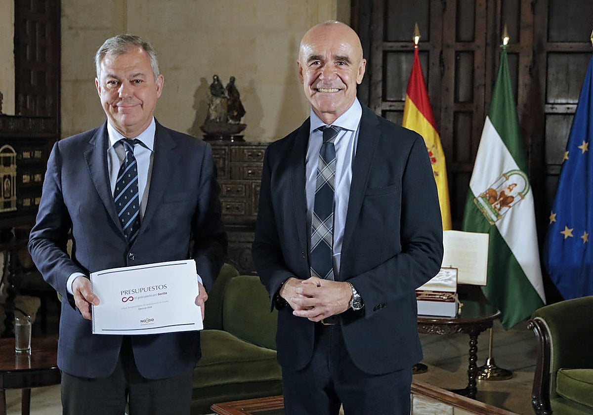 José Luis Sanz y Antonio Muñoz, durante la negociación del Presupuesto el pasado mes de noviembre