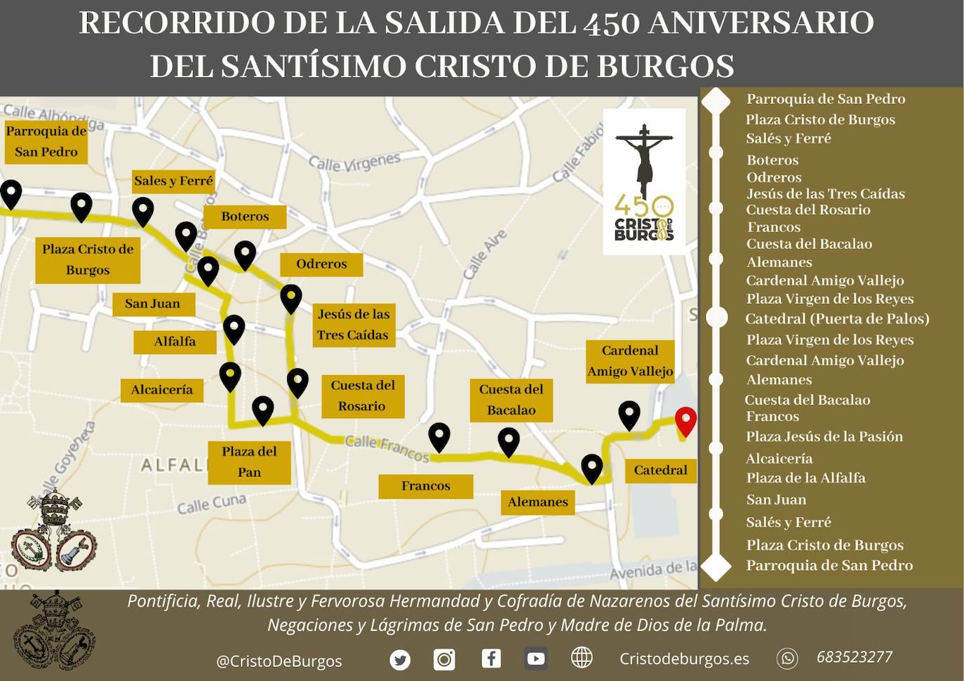 Recorridos del Cristo de Burgos este sábado 1 de junio