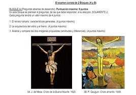 El Cristo de la Buena Muerte de los Estudiantes de Sevilla, presente en el examen de Selectividad de Andalucía