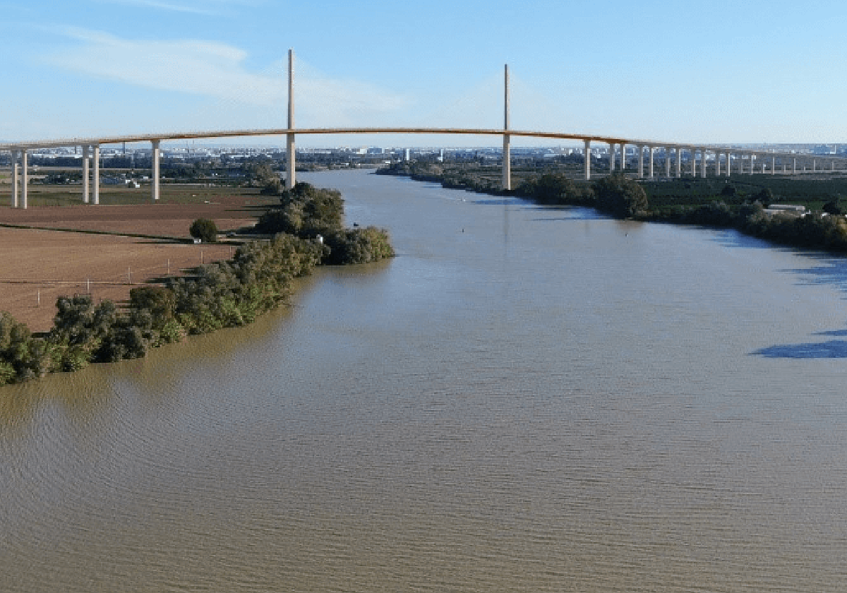 La recreación del puente de la SE-40 que presentó en marzo el ministro de Transportes