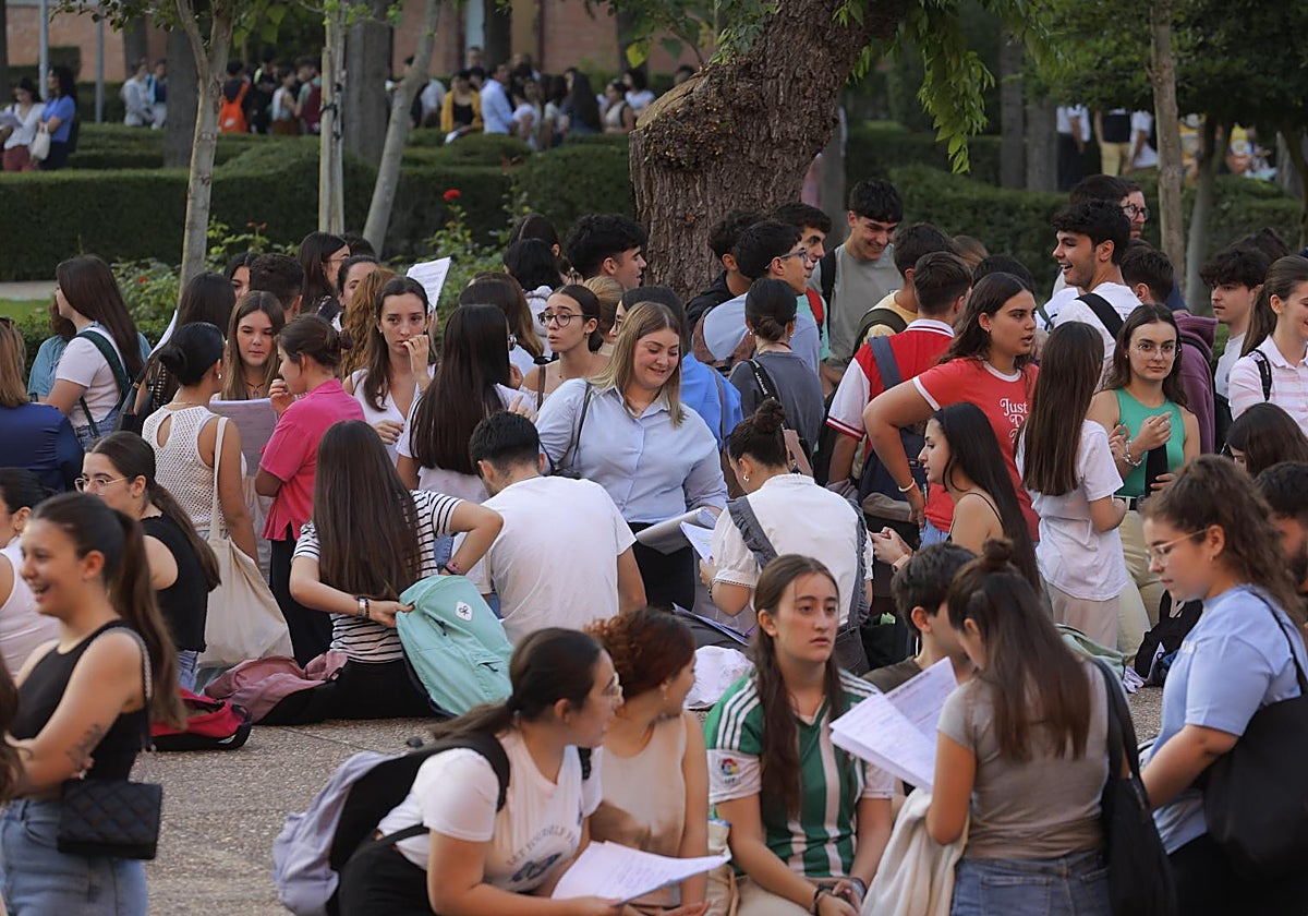 Estudiantes en la Universidad de Sevilla la pasada semana