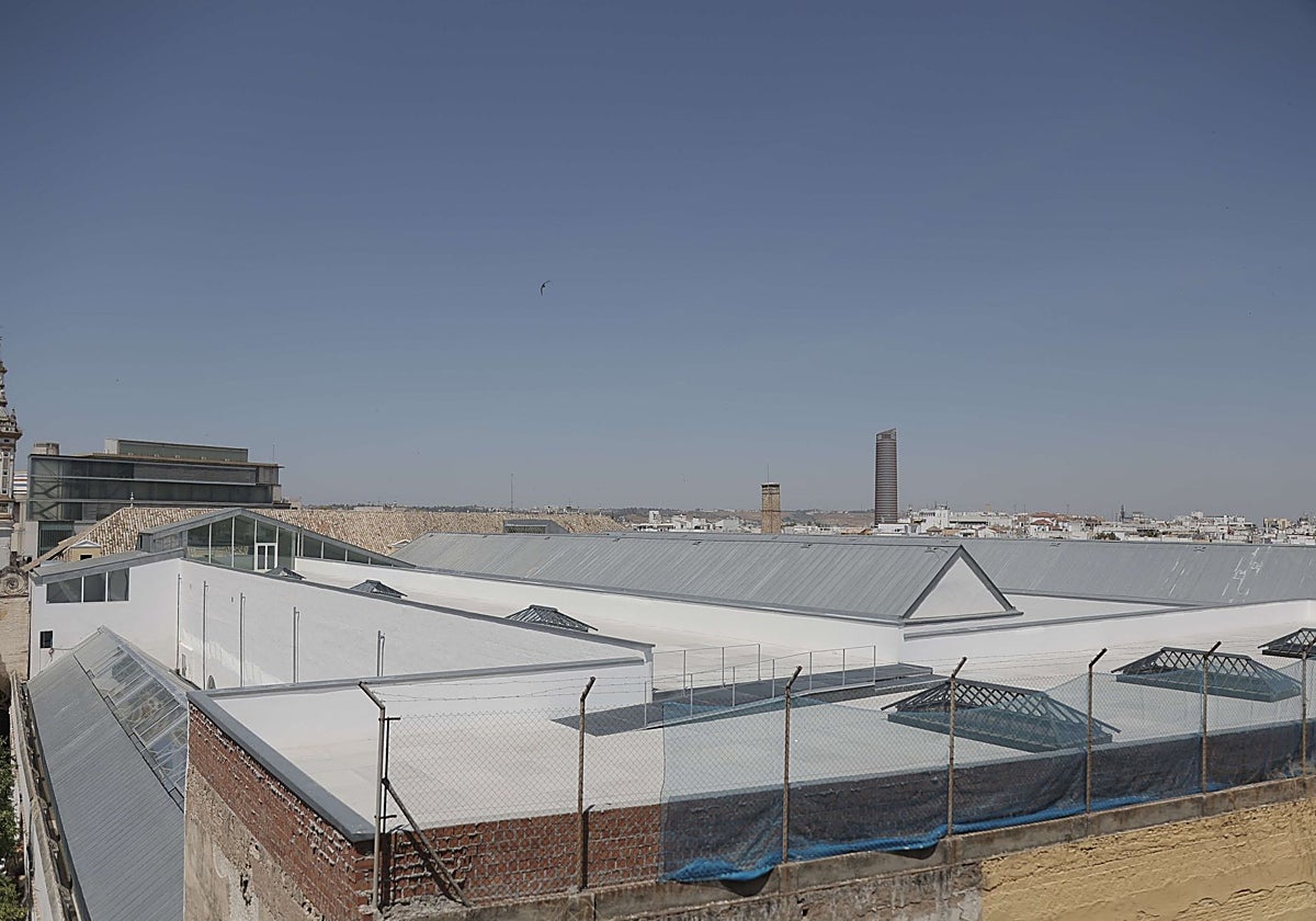 Imagen de las polémicas cubiertas metálicas de zinc que se han instalado en las Atarazanas