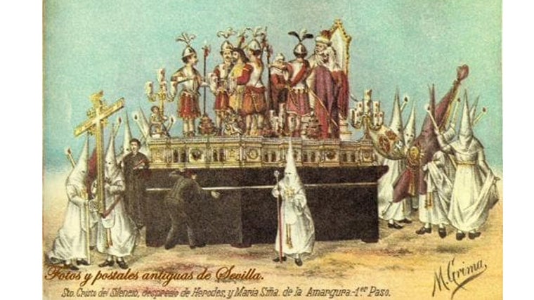 Postal de Grima del misterio de la Amargura, finales del siglo XIX