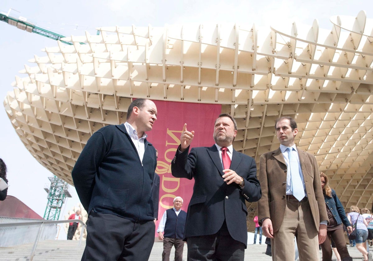 Alfredo Sánchez Monteseirín en la inauguración de las Setas de la Encarnación