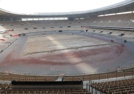 En imágenes, estado del Estadio de la Cartuja tras iniciar las obras de reforma