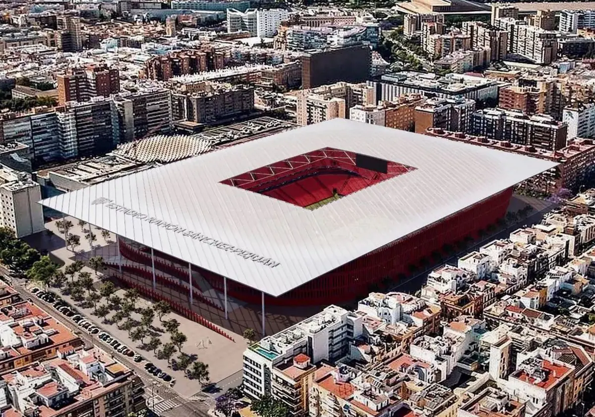 Recreación de la futura cubierta del nuevo estadio Ramón Sánchez-Pizjuán