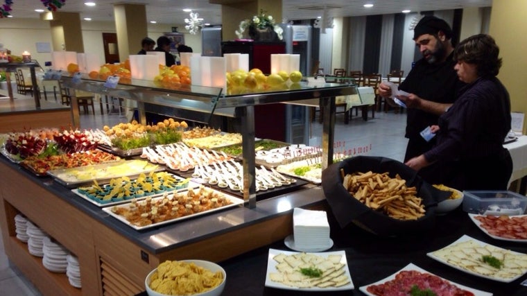 Imagen de archivo del buffet libre de un hotel