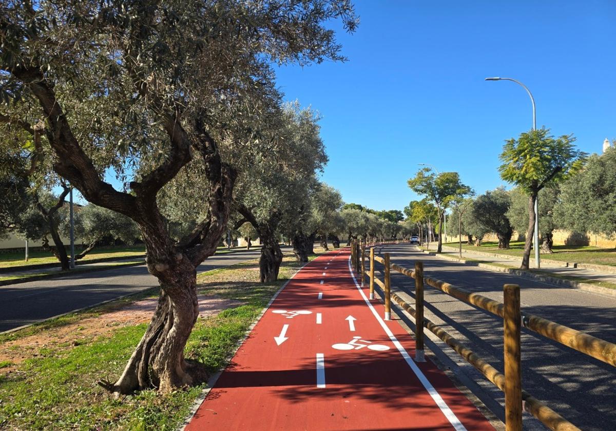 Uno de los últimos tramos ejecutados del carril bici que desemboca al Polígono Industrial La Isla