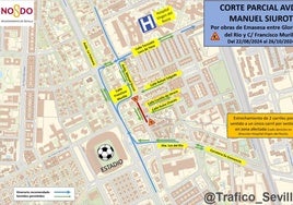 Corte parcial de la Avenida Manuel Siurot en Sevilla hasta el 26 de octubre por obras de Emasesa