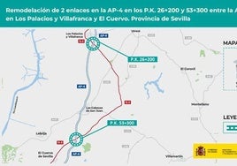 El Gobierno aprueba de forma provisional el proyecto de los enlaces de la AP-4 con Los Palacios y El Cuervo