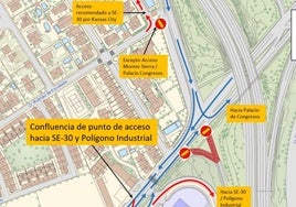 Nuevos cortes de tráfico por las obras del tranvibús en Sevilla Este