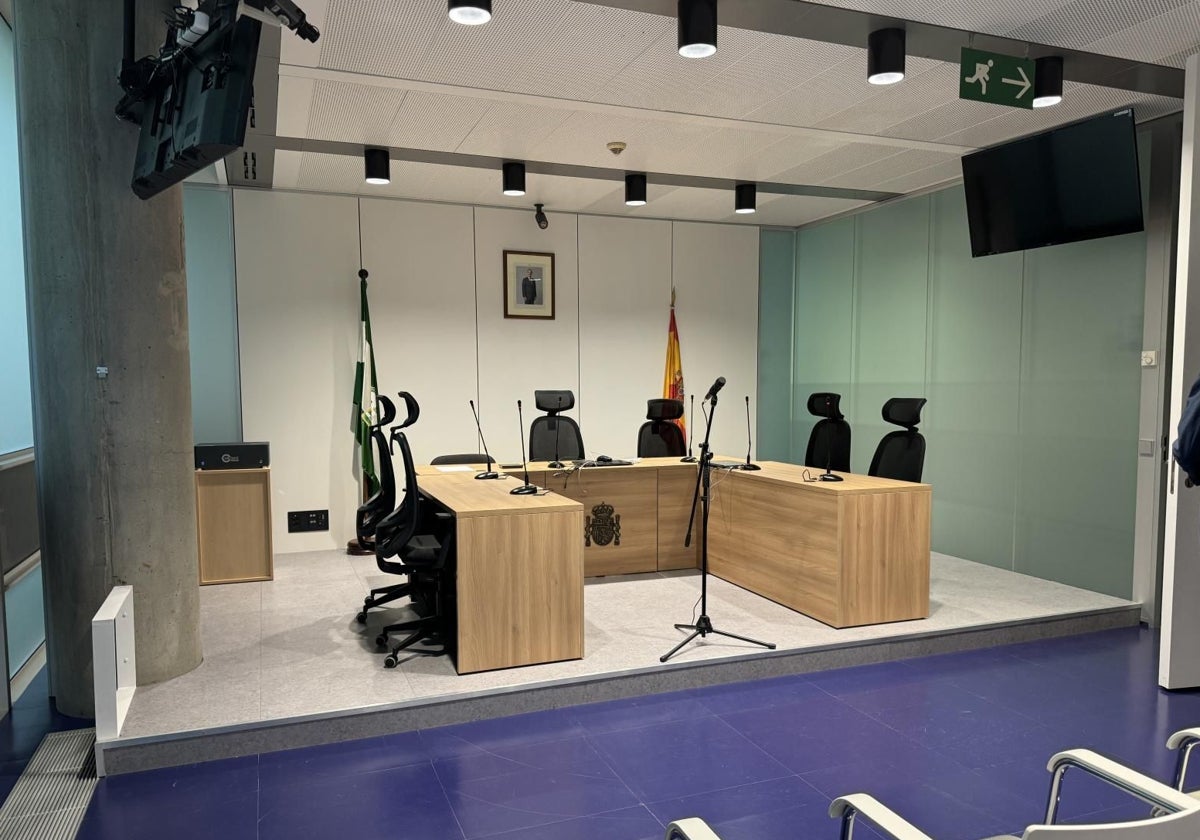 Una imagen de una sala de vistas de la Ciudad de la Justicia