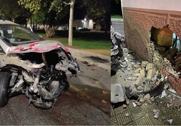 En uno de los accidentes, el coche impactó contra la pared de una casa abriendo un espectacular hueco