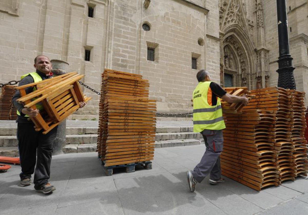 Las sillas se distribuirán entre la plaza Virgen de los Reyes y el paseo de Colón