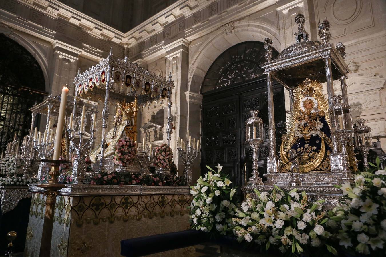 Las Vírgenes de Setefilla, Valme y Consolación lucen en sus pasos antes de la Magna del domingo