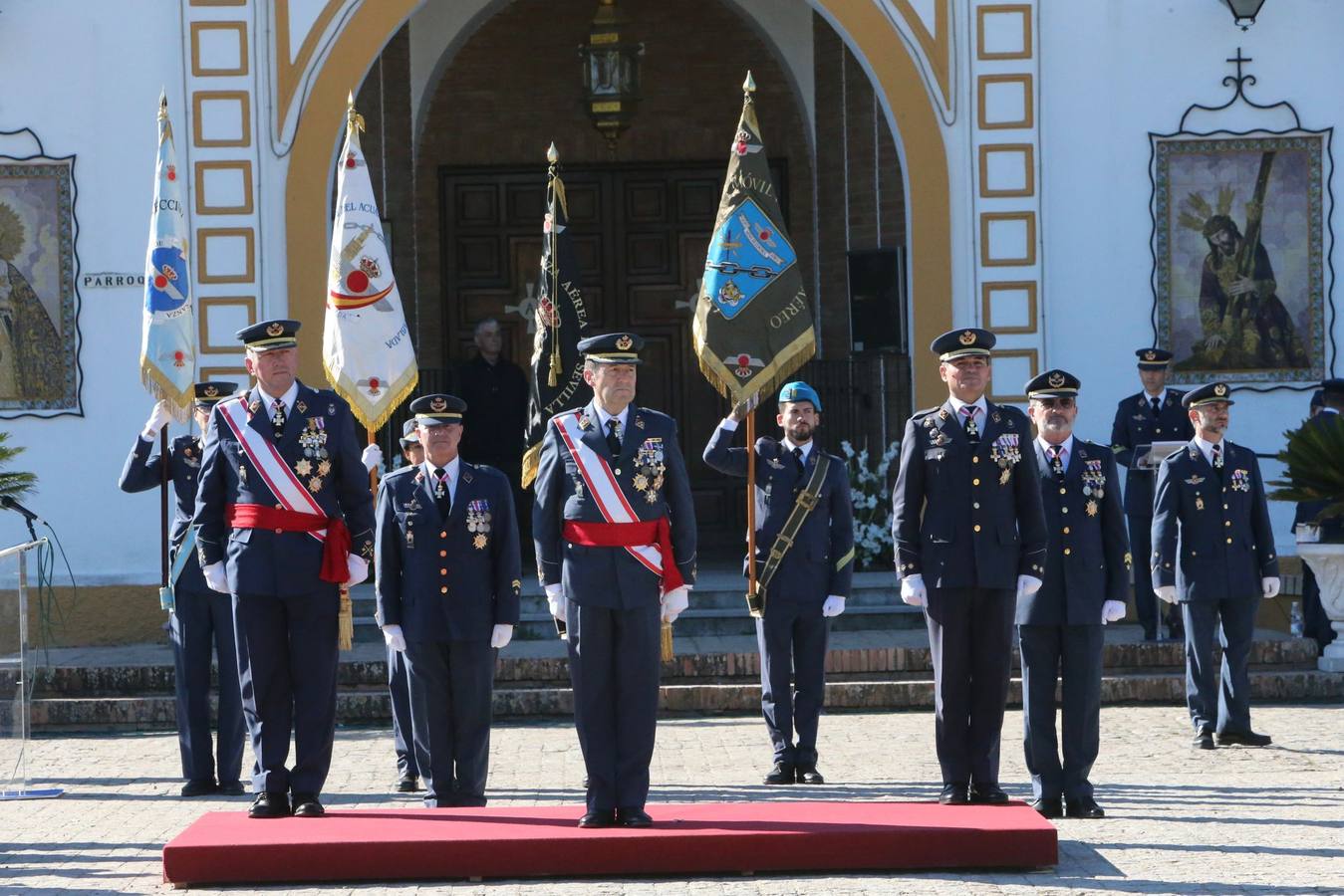 Un momento del acto militar celebrado este martes en el Acuartelamiento Aéreo de Tablada