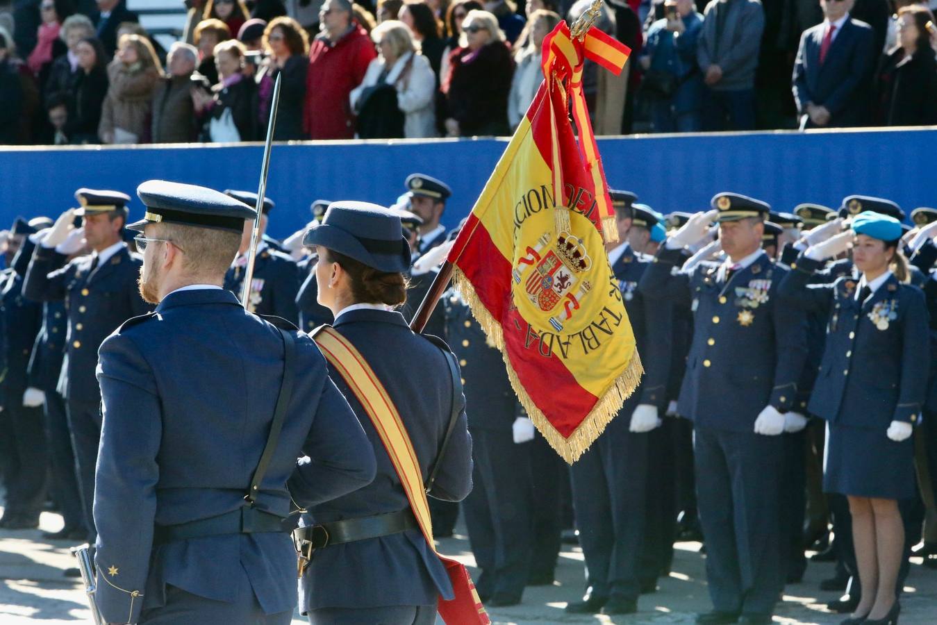 Un momento del acto militar celebrado este martes en el Acuartelamiento Aéreo de Tablada