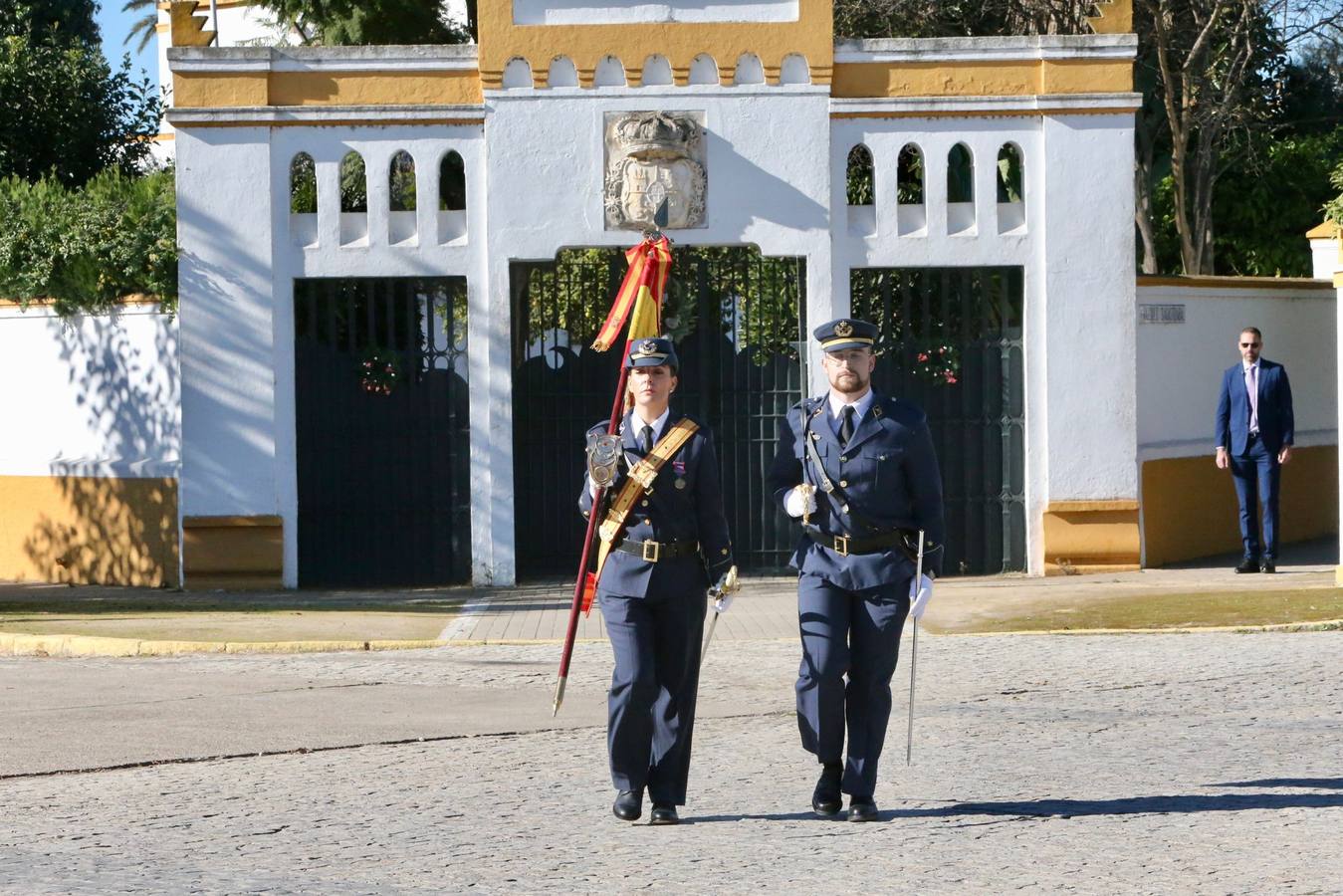 Un momento del acto militar celebrado este martes en el Acuartelamiento Aéreo de Tablada