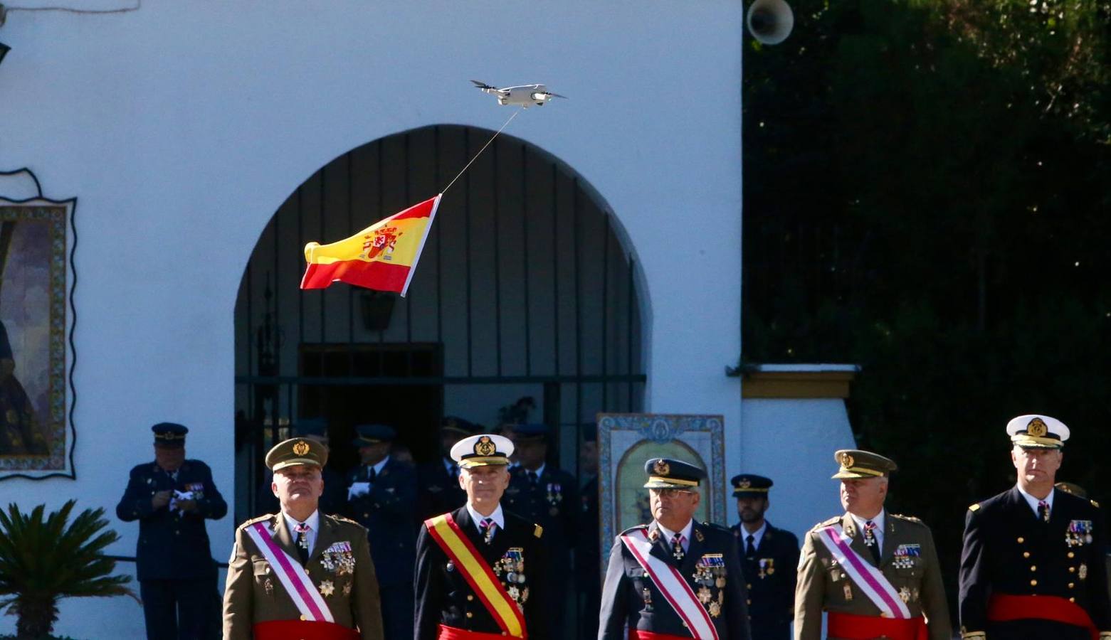 Un momento del acto militar celebrado este martes en el Acuartelamiento Aéreo de Tablada