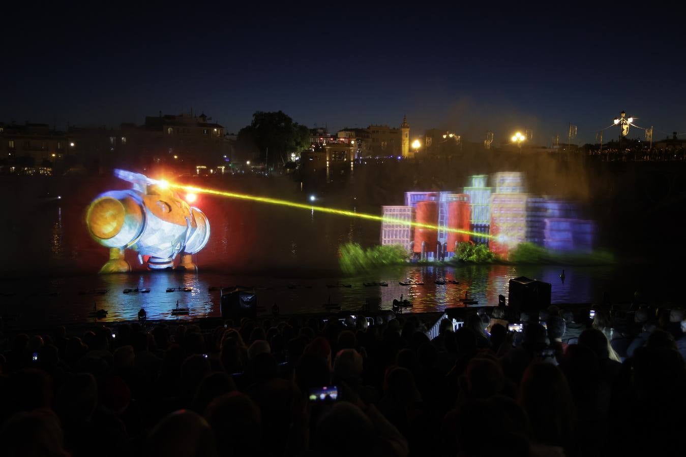 Estreno del espectáculo Navigalia, el 'mapping' navideño de Sevilla