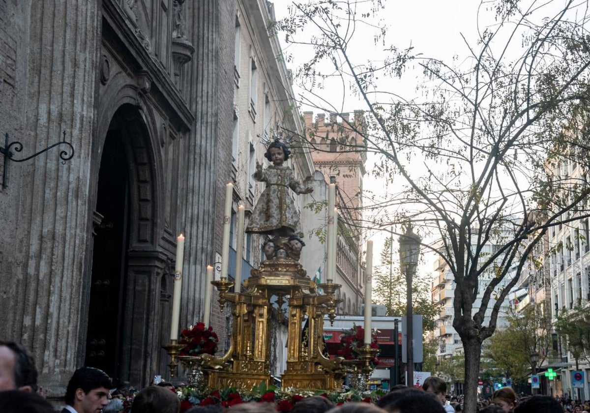 El Niño Jesús del Valle, durante su procesión de 2024