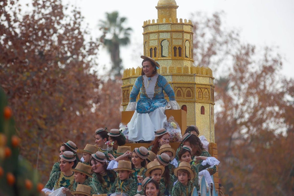 Primeros momentos de la Cabalgata de Reyes Magos de Sevilla
