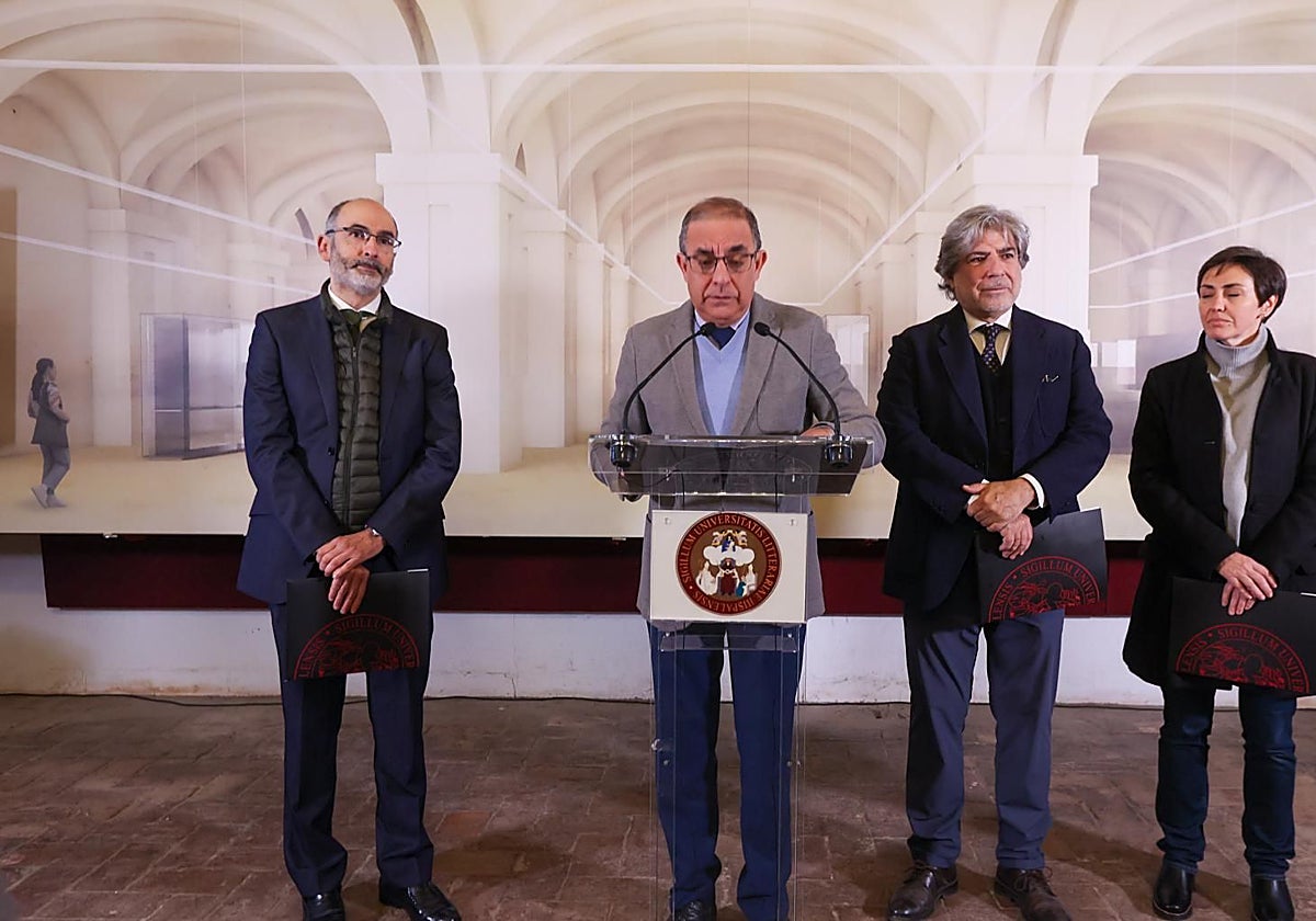 El rector de la Universidad de Sevilla, Miguel Ángel Castro, en la presentación de la Sala Cero