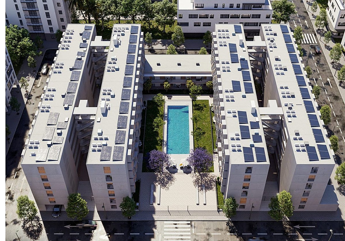 Imagen aérea de la promoción de Emvisesa