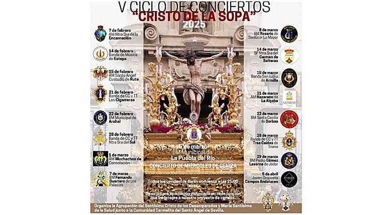 Cartel de la quinta edición de conciertos del Cristo de la Sopa