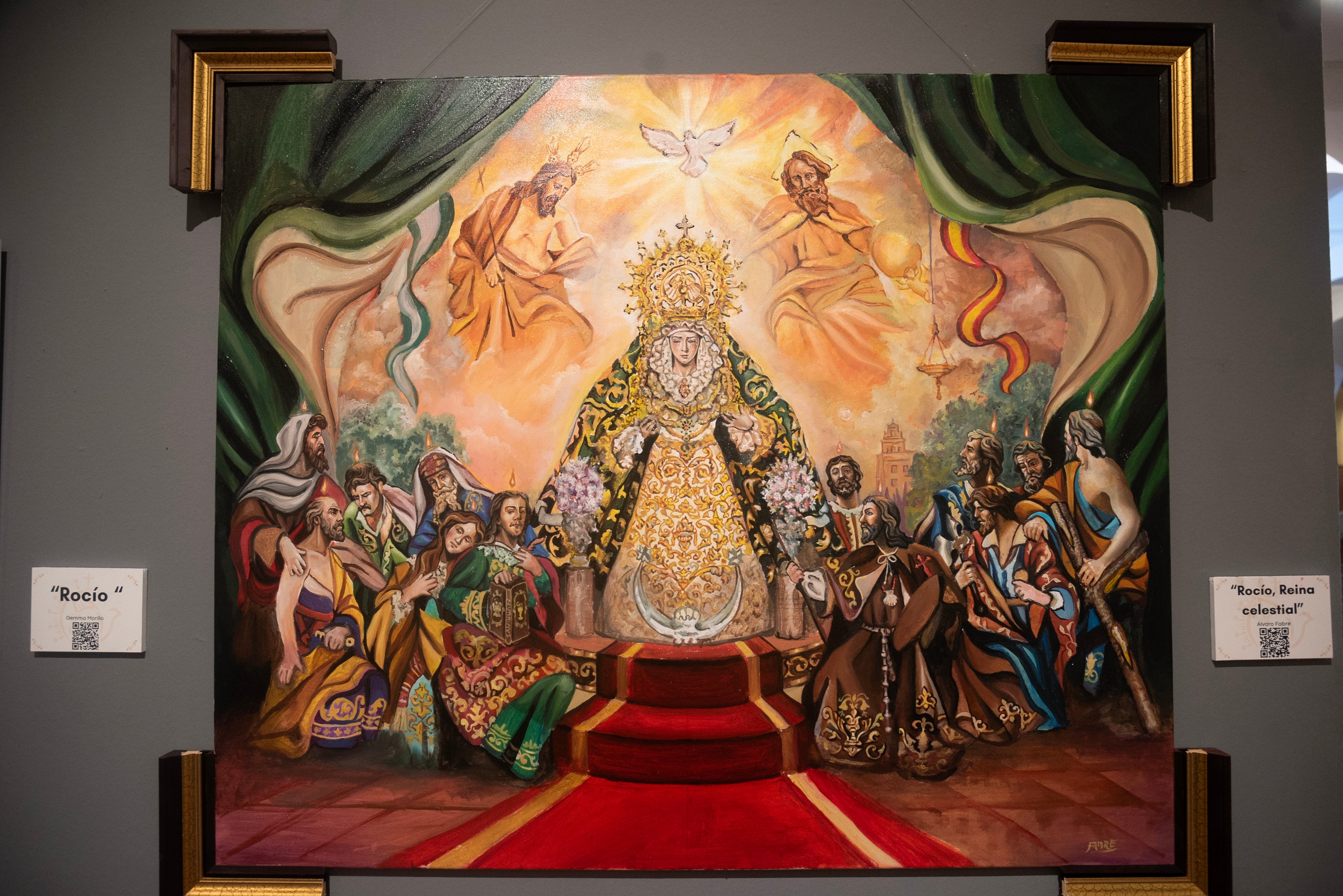 La exposición de arte de la Virgen del Rocío en el Mercantil