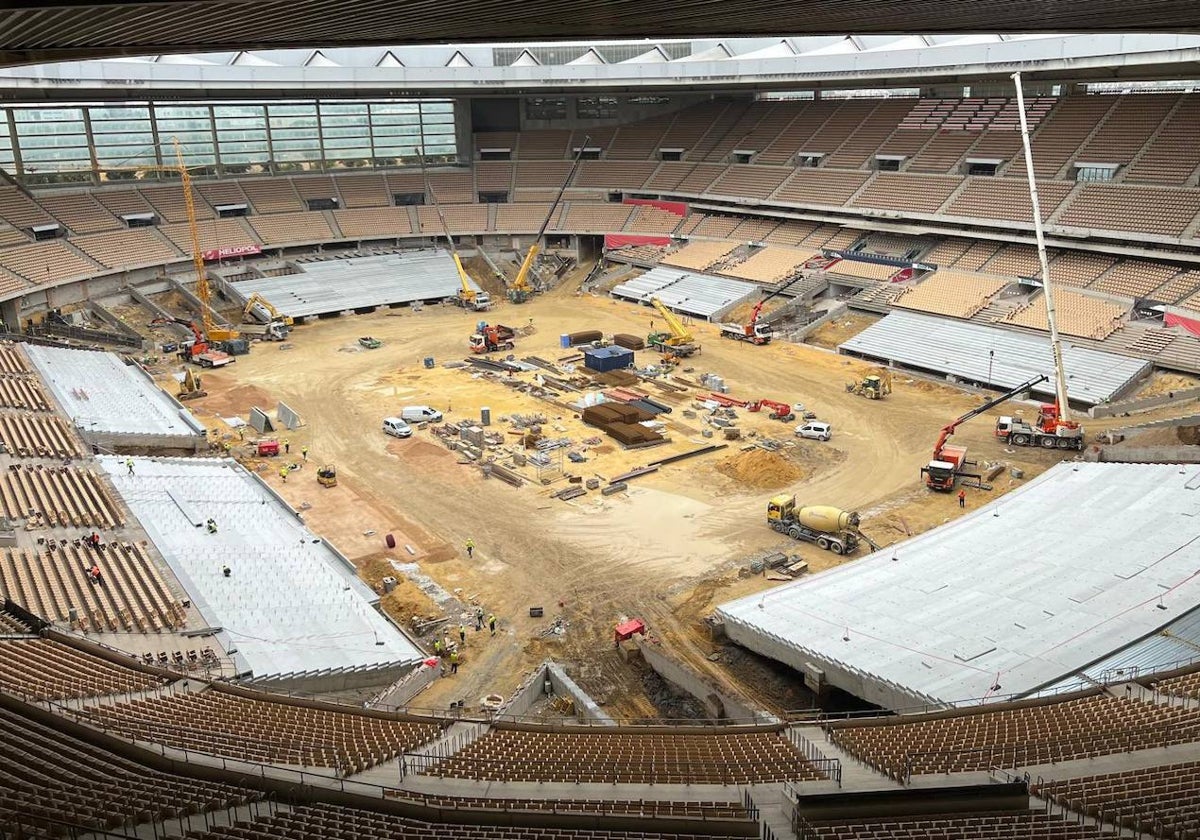 Situación actual de las obras del Estadio Olímpico de la Cartuja