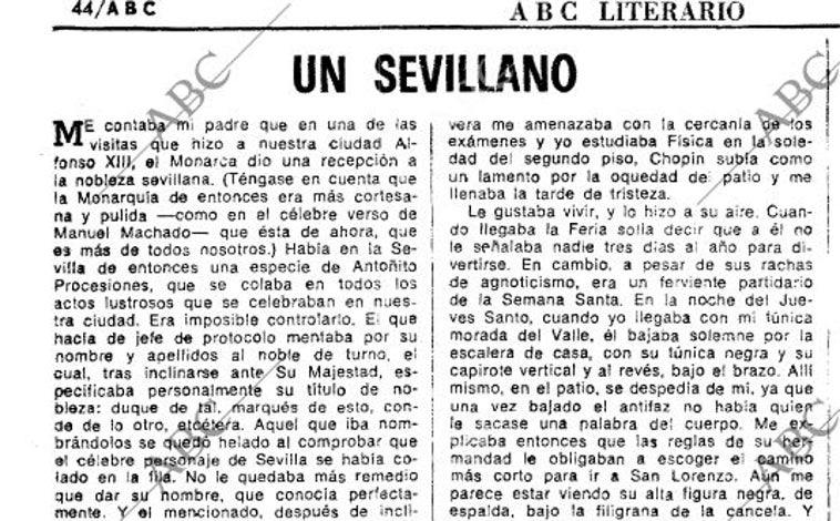 Imagen - Artículo escrito por Rafael Montesinos en el suplemento ABC Literario en noviembre de 1984