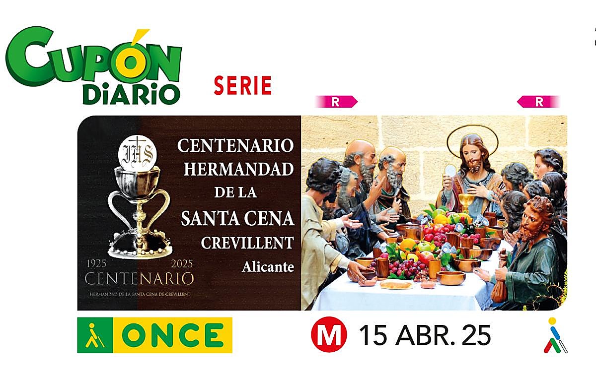 El sorteo estaba dedicado al Centenario de la Hermandad de la Santa Cena de Crevillent (Alicante)